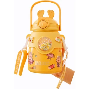 Happy Moon 850ml Çocuk Paslanmaz Çelik Taşınabilir Su Şişesi (Yurt Dışından)