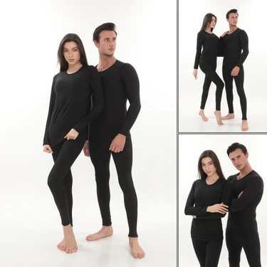 Sauna Suit Uzun Kollu Termal Içlik Takım Bay Bayan Unisex Atlet Tayt Şardonlu Pamuklu Kışlık