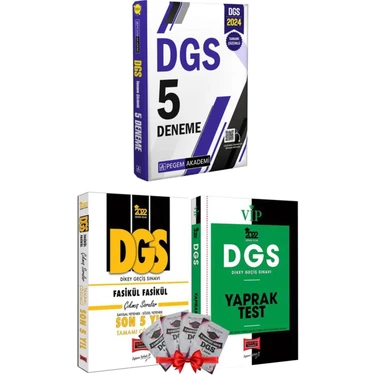 Pegem Akademi Yayıncılık 2024 DGS 5 Deneme + Yargı DGS Son 5 Yıl + Yargı DGS Yaprak Test + DGS