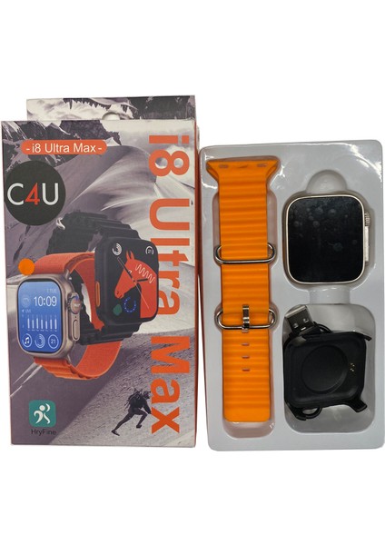 C4U i8 Ultra Max  Watch Akıllı Saat Arama Bildirim Okuma Erkek Kadın Ios Android Hd Ekran