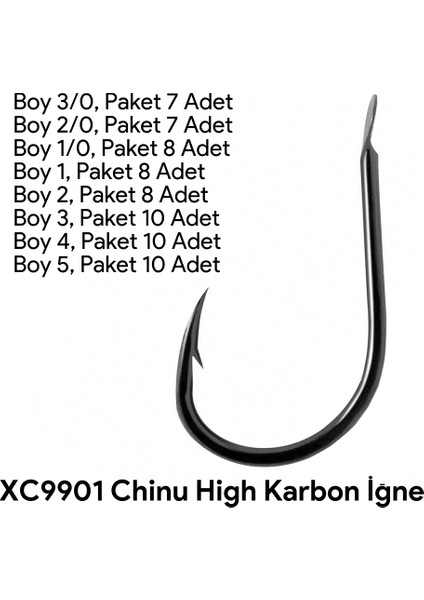 X9901 Xc Chinu Black Nickel Olta Iğnesi No:3/0