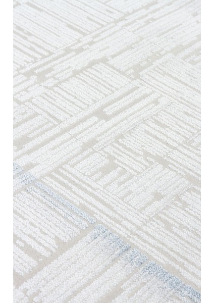 Parma Par 01 Blue Yüksek Alçak Dokulu Modern Desenlere Sahip Şık Makine Halısı
