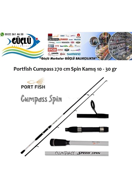 Spin Kamış Portfish Cumpass 270CM 10 - 30 gr Aksiyonlu