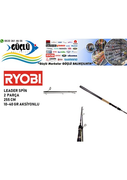 Spin Kamışı Ryobi Leader Spin 255CM 10-40 gr Aksiyonlu