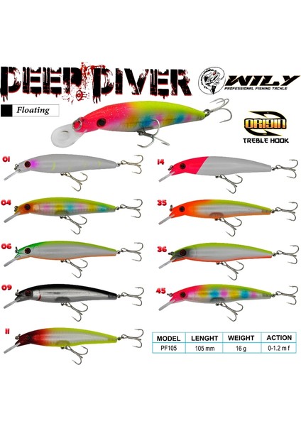 Deep Diver 10.5 cm Maket Balık 16 gr (0-1.2m) Renk:06