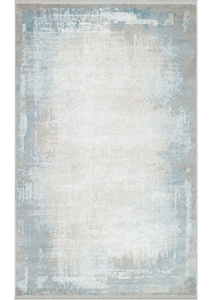 Modena Mdn 04 Cream Blue Hav Toz Vermez Şık ve Modern Sık Dokuma Makine Dokuması Halı