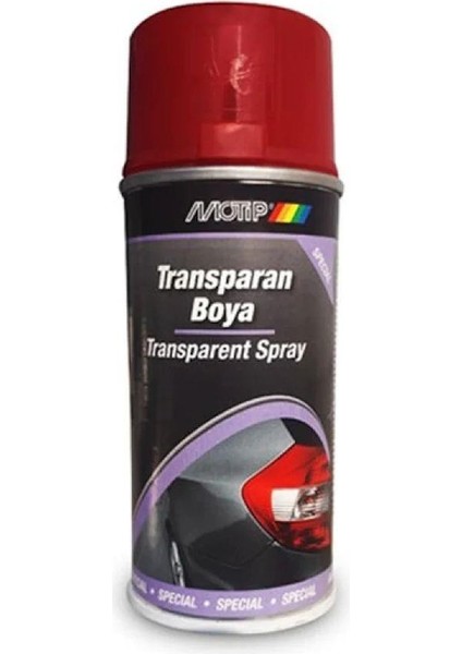 Transparan Sprey Boya Kırmızı 400 ml - Stop Boyası
