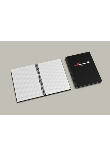 Notebook For Developers - Deadline - Siyah - Kısmi Lak'lı Sert Mukavva Kapak - 100 Yaprak - Kareli - Spiralli Defter