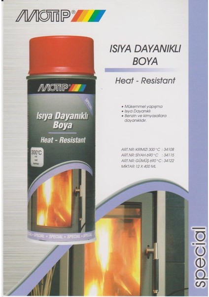 Isıya Dayanıklı Sprey Boya Mat Kırmızı 400 ml