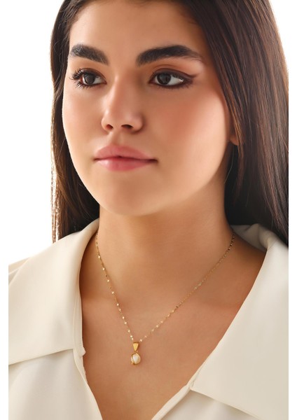 14 Ayar Altın Inci Kafesli Kalın Aynalı Zincir Kolye fırsatları