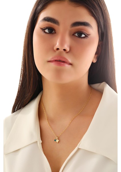 14 Ayar Altın Kalp Göz Singapur Zincir Kolye fırsatları