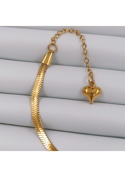 Çelik Gold Italyan Ezme Zincir Bileklik 19 cm modelleri