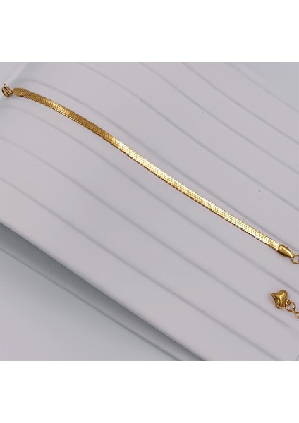 Çelik Gold Italyan Ezme Zincir Bileklik 19 cm fırsatları