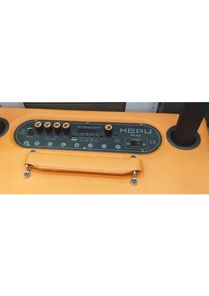 HEPU-923 Profesyonel Deri Tasarımlı Karaoke Çift Mikrofonlu Bluetooth Ultra Bass Parti Hoparlörü modelleri