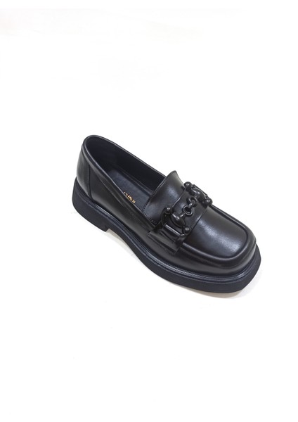 Siyah Deri Kadın Loafer Ayakkabı fiyatları