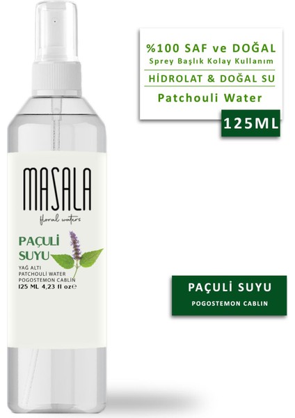 Saf 3 Adet Paçuli Suyu 125 ml %100 Doğal Yağlı Hidrosol - Tonik Clove Floral Water Hydrosol Tonic