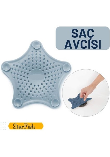 12+2 Adet Starfish Küvet Saç Avcısı