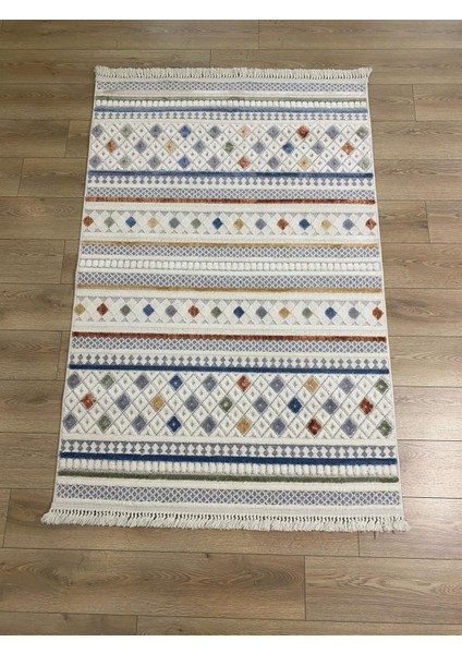 Çam Halı Enti Halı Polo 7801 Multi Iskandinav Desenli Renkli Makine Halısı