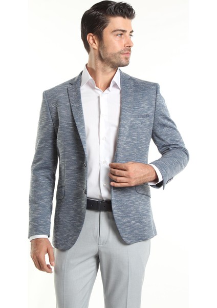 Intersivin Slim Fit 6 Drop Likralı Tam Astarlı Erkek Blazer Tek Ceket