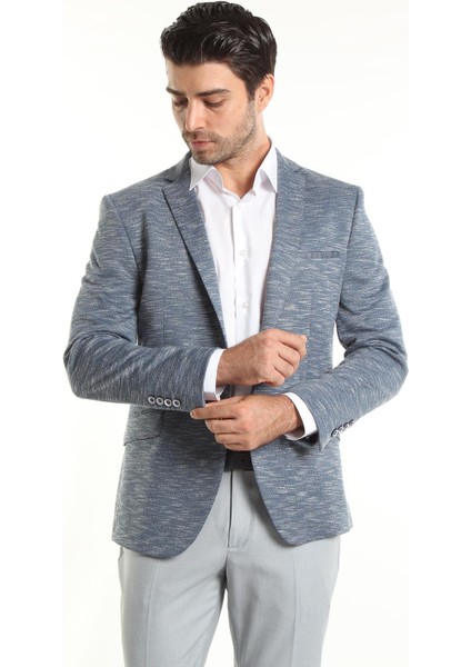 Intersivin Slim Fit 6 Drop Likralı Tam Astarlı Erkek Blazer Tek Ceket