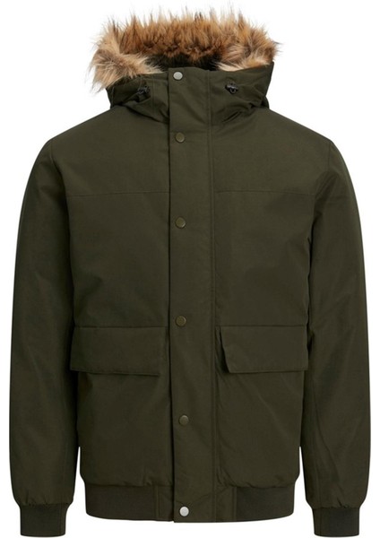 Jjchamp Bomber Jacket Faux Fur Haki