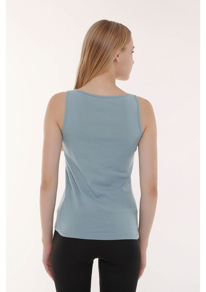 Kadın Geniş Askılı Tişört Yeşil modelleri