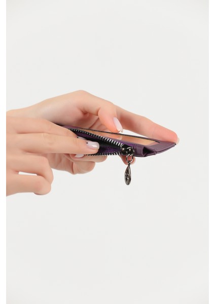 Unisex 5 Bölmeli Kartlık Mor