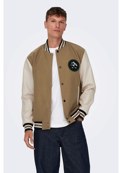 Jack & Jones Only & Sons Onsjason Varsıty Jacket Otw Acık Kahve