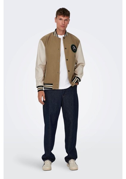 Jack & Jones Only & Sons Onsjason Varsıty Jacket Otw Acık Kahve