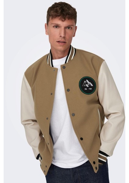 Jack & Jones Only & Sons Onsjason Varsıty Jacket Otw Acık Kahve