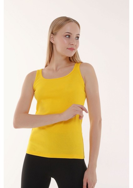 Kadın Geniş Askılı Tişört Sarı fiyatları