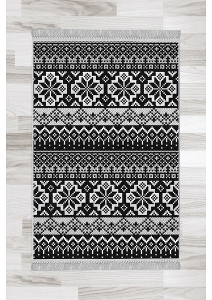 Artızon Halı ART-021 Beyaz Taban Dekoratif Kilim Ince Yıkanabilir Süngerli Dot Taban Salon Halısı