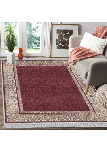 Artızon Halı ART-035 Beyaz Taban Dekoratif Kilim Ince Yıkanabilir Süngerli Dot Taban Salon Halısı