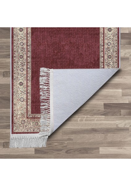 Artızon Halı ART-035 Beyaz Taban Dekoratif Kilim Ince Yıkanabilir Süngerli Dot Taban Salon Halısı