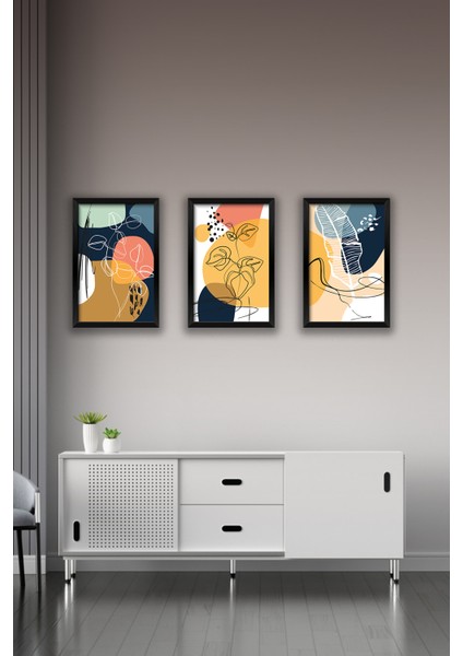 3 Parça Çerçeve Görünümlü Mdf Tablo Seti - 3ARTAVESSA7