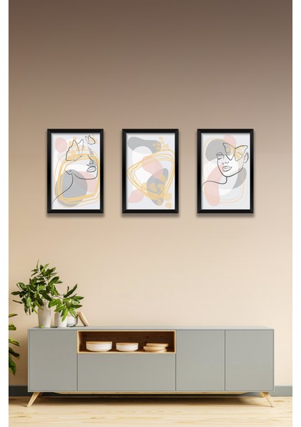 3 Parça Çerçeve Görünümlü Mdf Tablo Seti - 3ARTAVESSA2
