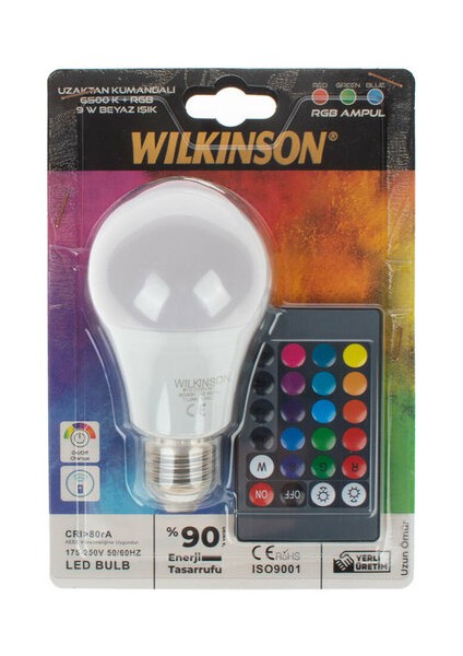 Wılkınson Ampul LED 9W Rgb 6500K Uzaktan Kumandalı