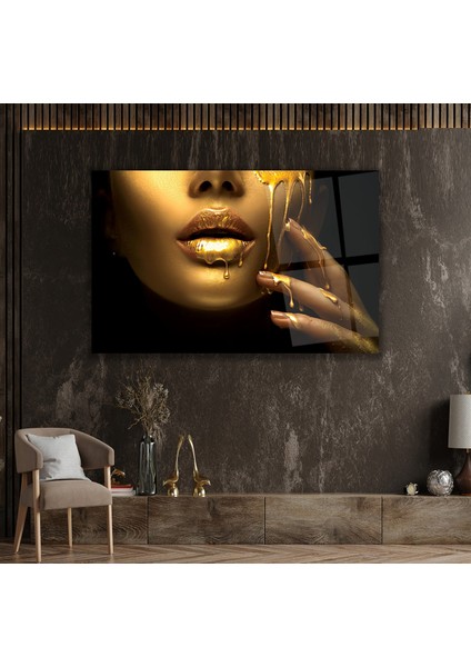 Altın Dudak Cam Tablo