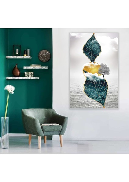 Yeşil Yapraklar Cam Tablo