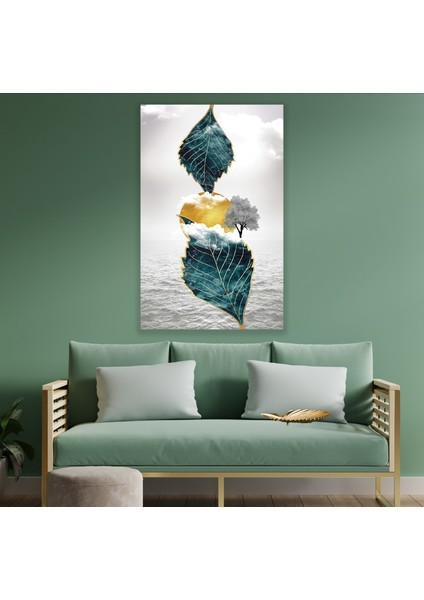 Yeşil Yapraklar Cam Tablo modelleri