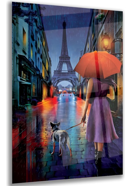 Şemsiyeli Kız Cam Tablo fiyatları