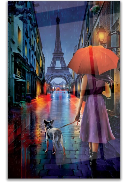 Şemsiyeli Kız Cam Tablo fırsatları