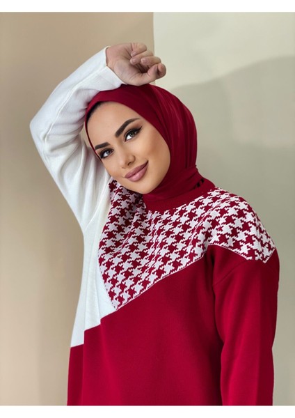 Çıt Çıtlı Hasema Üstü Uyumlu Hijab Bone Kırmızı