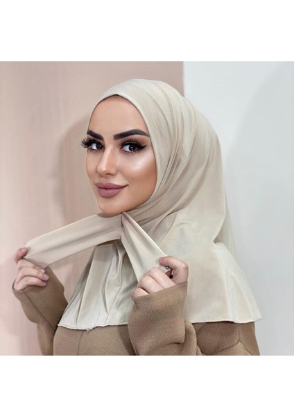 Çıt Çıtlı Hasema Üstü Uyumlu Hijab Bone Ten
