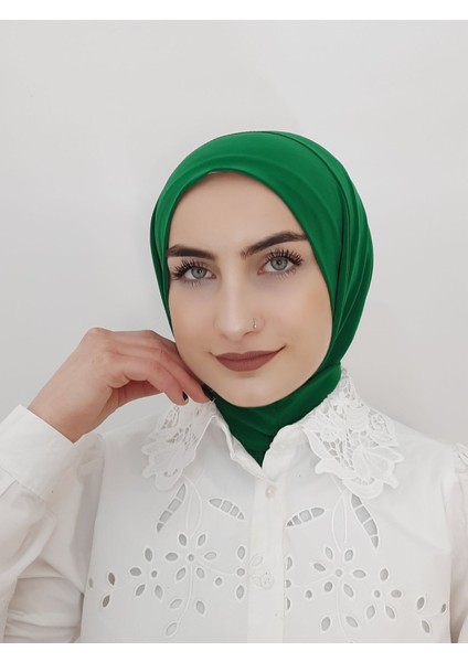 Çıt Çıtlı Hasema Üstü Uyumlu Hijab Bone Canlı Yelik