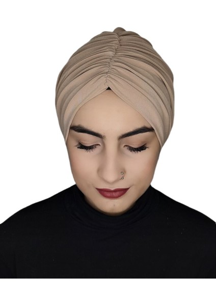 Mayo ve Hasema Üstü Uyumlu Hijab Arkadan Baglamalı Bone Ten Rengi