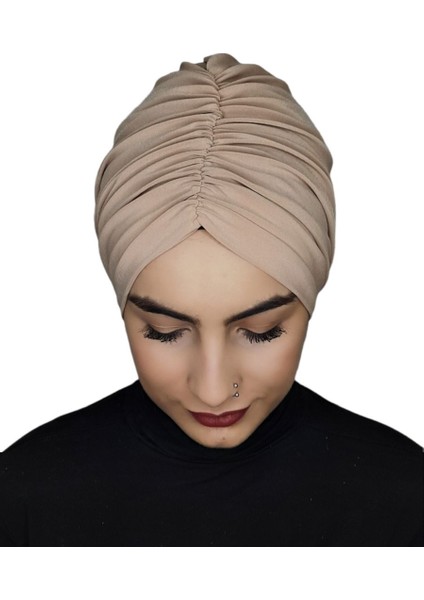 Mayo ve Hasema Üstü Uyumlu Hijab Arkadan Baglamalı Bone Ten Rengi