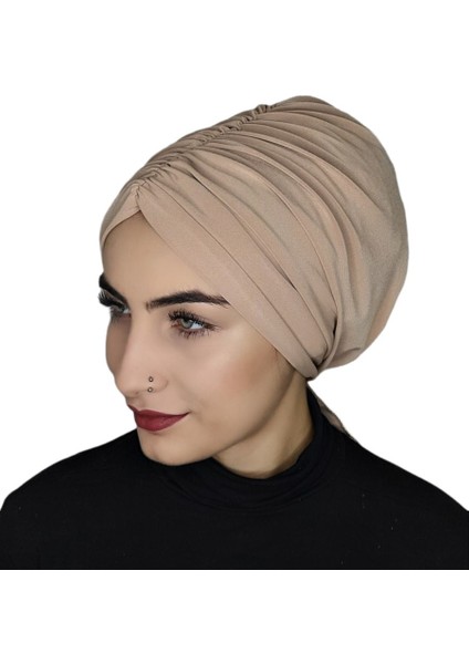 Mayo ve Hasema Üstü Uyumlu Hijab Arkadan Baglamalı Bone Ten Rengi