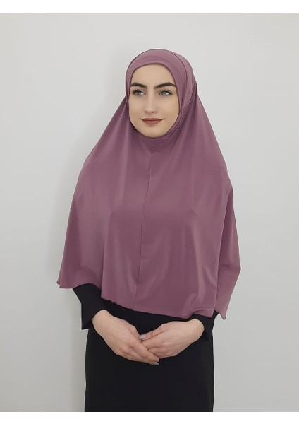 Tek Parca Pratik Büyük Hazır Esarp Hijap Leylak Renk Namaz Örtüsü