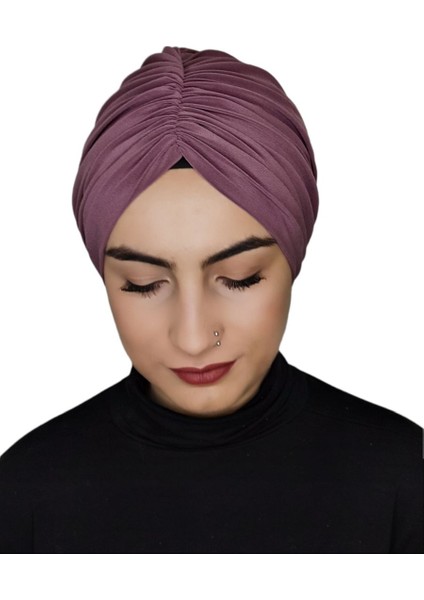 Mayo ve Hasema Üstü Uyumlu Hijab Arkadan Baglamalı Bone Leylak
